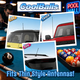 Coolballs Cool 8 Ball Pool Billiards Antenna Topper - Thin Antenna Fit
