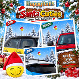 HappyBalls Winter Happy Santa Cutie Car Antenna Topper - Thin Antenna Fit
