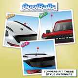 Coolballs Plain Red Car Antenna Ball - Thin Antenna Fit
