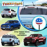 Tenna Tops Patriotic American USA Flag Car Antenna Ball - Thick Antenna Fit