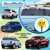Coolballs California Sunshine Car Antenna Topper (Green Shades) - Thick Antenna Fit