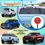 ..HappyBalls Happy Smiley Face Car Antenna Topper (Red) - Thick Antenna Fit