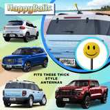 HappyBalls Yellow Happy Smiley Face Antenna Topper - Thick Antenna Fit