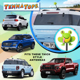 Tenna Tops Cute Frog Car Antenna Topper (Green) - Thick Antenna Fit