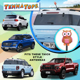 Tenna Tops Pink Owl Car Antenna Topper - Thick Antenna Fit