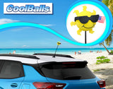 Coolballs Patriotic Cool Sunshine "Sunny" USA Flag Car Antenna Ball - Thin Antenna Fit