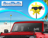 Coolballs Patriotic Cool Sunshine "Sunny" USA Flag Car Antenna Ball - Thin Antenna Fit