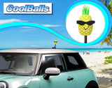 *New* Coolballs Hala Kahiki Pineapple Car Antenna Topper - Thick Fat Antenna Fit