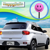 ..HappyBalls Happy Smiley Face Car Antenna Topper (Pink) - Thick Antenna Fit