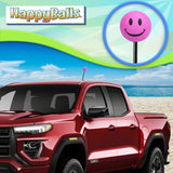 ..HappyBalls Happy Smiley Face Car Antenna Topper (Pink) - Thick Antenna Fit