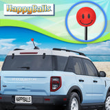 ..HappyBalls Happy Smiley Face Car Antenna Topper (Red) - Thick Antenna Fit
