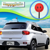 ..HappyBalls Happy Smiley Face Car Antenna Topper (Red) - Thick Antenna Fit