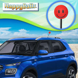 ..HappyBalls Happy Smiley Face Car Antenna Topper (Red) - Thick Antenna Fit