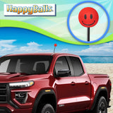..HappyBalls Happy Smiley Face Car Antenna Topper (Red) - Thick Antenna Fit