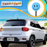 ..Tenna Tops Happy Smiley Face Car Antenna Ball (Blue) - Thick Antenna Fit