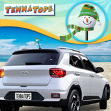 Tenna Tops Snowman Green Winter Hat & Scarf Car Antenna Topper - Thick Antenna Fit