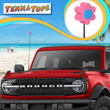 Tenna Tops Pink Daisy (Blue Center) Car Antenna Topper - Thin Antenna Fit