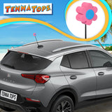 Tenna Tops Pink Daisy (Blue Center) Car Antenna Topper - Thin Antenna Fit