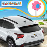 Tenna Tops Pink Daisy (Blue Center) Car Antenna Topper - Thin Antenna Fit