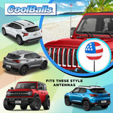 Coolballs American USA Patriotic Flag (2 Sided) Car Antenna Ball