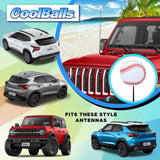 Coolballs Cool Baseball Car Antenna Topper - Thin Antenna Fit