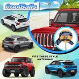 Coolballs Cool Dude Blue Bandana Car Antenna Topper - Thin Antenna Fit