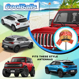 Coolballs Cool Dude Red Bandana Car Antenna Topper - Thin Antenna Fit
