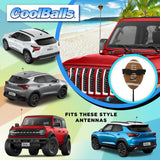 Coolballs Football Fan with Sunglasses Antenna Topper - Thin Antenna Fit