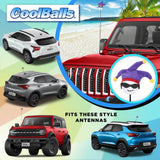 Coolballs Cool Jester Car Antenna Topper - Thin Antenna Fit