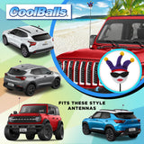 Coolballs Jesterette Car Antenna Topper - Thin Antenna Fit