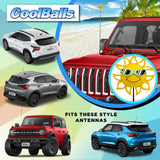 Coolballs California Sunshine Car Antenna Topper (Green Shades) - Thin Antenna Fit