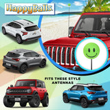 ..Tenna Tops Happy Smiley Face Car Antenna Topper (Green) - Thin Antenna Fit
