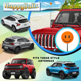 ..Tenna Tops Happy Smiley Face Car Antenna Topper (Orange) - Thin Antenna Fit
