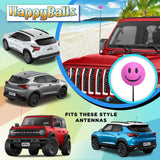 ..HappyBalls Happy Smiley Face Car Antenna Topper (Pink) - Thin Antenna Fit