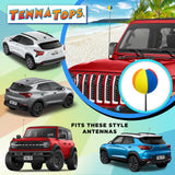 HappyBalls Summer Fun Beach Ball Car Antenna Ball - Thin Antenna Fit