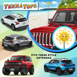 Tenna Tops Happy Florida Sunshine Car Antenna Topper - Thin Antenna Fit