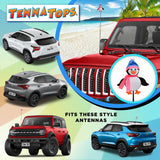 Tenna Tops Penguin Car Antenna Topper (Pink/Blue) - Thin Antenna Fit