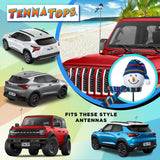 Tenna Tops Snowman Winter Hat & Scarf Car Antenna Topper (Dark Blue)