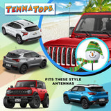 Tenna Tops Snowman Green Winter Hat & Scarf Car Antenna Topper - Thin Antenna Fit