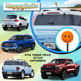 ..HappyBalls Happy Smiley Face Car Antenna Topper (Orange) - Thick Antenna Fit