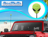 Coolballs Green Alien Car Antenna Topper - Thin Antenna Fit
