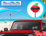 Coolballs Apple w/ Sunglasses Car Antenna Topper - Thin Antenna Fit