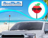 Coolballs Apple w/ Sunglasses Car Antenna Topper - Thin Antenna Fit