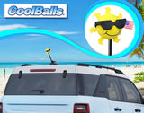 Coolballs Patriotic Cool Sunshine "Sunny" USA Flag Car Antenna Ball - Thick Fat Antenna Fit