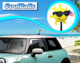 Coolballs Patriotic Cool Sunshine "Sunny" USA Flag Car Antenna Ball - Thick Fat Antenna Fit