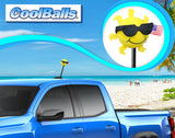Coolballs Patriotic Cool Sunshine "Sunny" USA Flag Car Antenna Ball - Thick Fat Antenna Fit