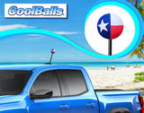 *New* Coolballs Texas Flag Car Antenna Topper - Thick Fat Antenna Fit