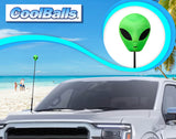 Coolballs Green Alien Car Antenna Topper - Thin Antenna Fit