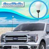 Coolballs "Bright One" White Light Bulb Car Antenna Topper - Thin Antenna Fit