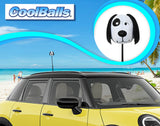 Coolballs Cool Doggie Car Antenna Topper (White) - Thin Antenna Fit